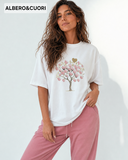 Modella T-Shirt Gioiello Albero dei Cuori