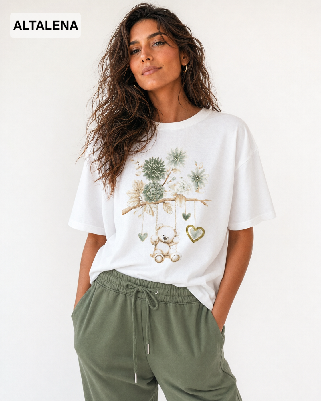 Modella T-Shirt Gioiello Orsetto Altalena